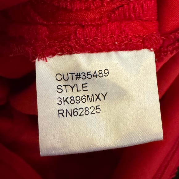 Tadashi Shoji 8 Lace Red Lace 3/4 Sleeve Sheath Dress Valentines Romantic - Picture 13 of 13